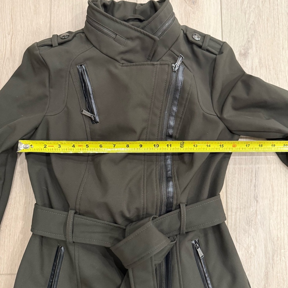MICHAEL KORS - Women's Green Asymmetric Belted Jacket - Size XS - Picture 3 of 10